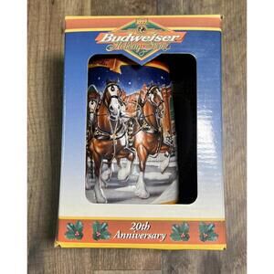 Vintage 1999 Budweiser Holiday Stein Mug 20th Anniversary Clydesdale New in Box.